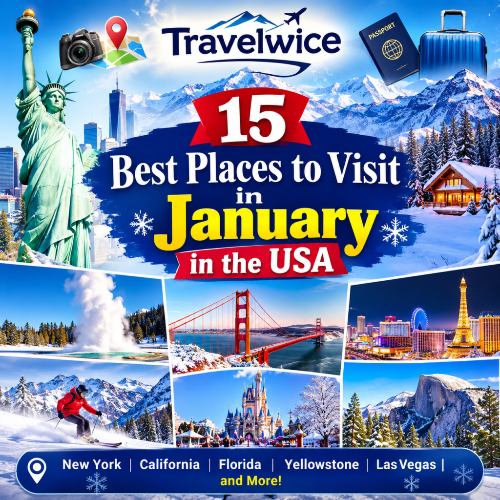 15 Best Places to Visit in January in the USA.