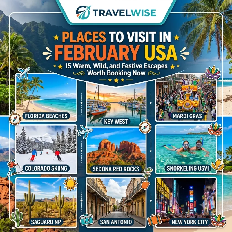 places to visit in february usa