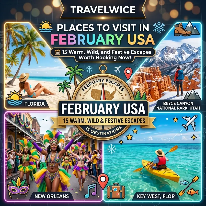 places to visit in february usa