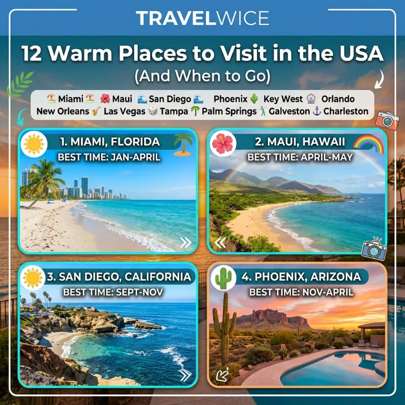 warm places to visit in USA