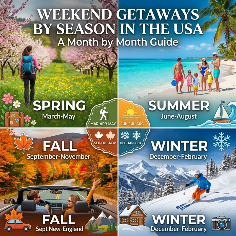 weekend getaways by season usa