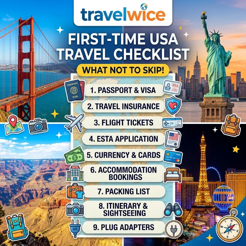 first time usa travel checklist