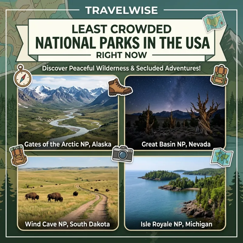 least crowded national parks usa